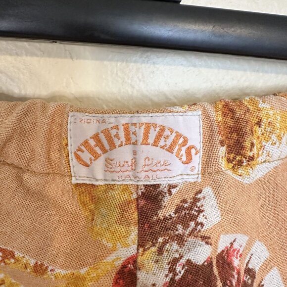 Vtg Cheeters Mens Swim Shorts Surf Line Hawaii Floral Drawstring Large Cotton - Picture 2 of 8